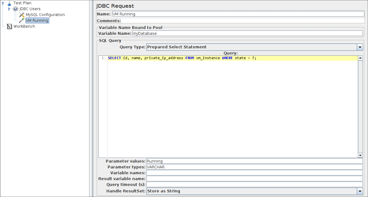 
그림 6.5.  첫 번째 SQL 요청에 대한 JDBC 요청