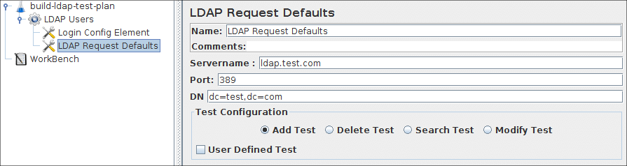 
  그림 8a.3 테스트 계획의 LDAP 기본값